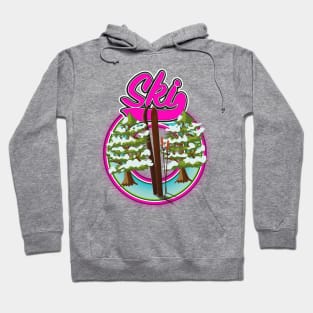 vintage ski pink logo Hoodie